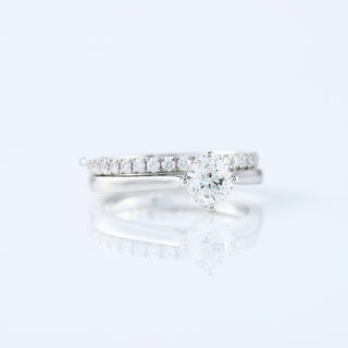 1.23 TCW Round Brilliant Cut Solitaire Moissanite Wedding Ring Set