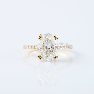 2.50 CT Oval Brilliant Cut Moissanite Diamond 18K Gold Ring