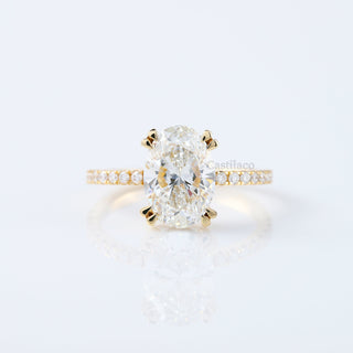 2.50 CT Oval Brilliant Cut Moissanite Diamond 18K Gold Ring