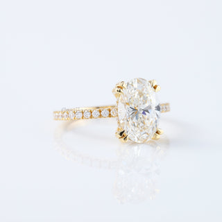2.50 CT Oval Brilliant Cut Moissanite Diamond 18K Gold Ring