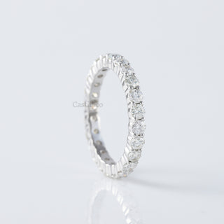 Round Moissanite Diamond Full Eternity Matching Wedding Band