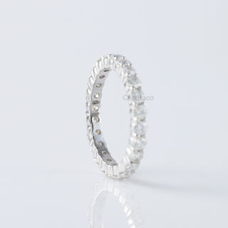 Round Moissanite Diamond Full Eternity Matching Wedding Band