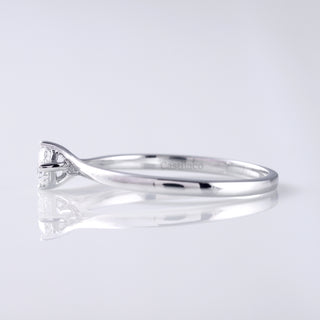 0.50 CT Round Colorless Moissanite Diamond Solitaire Promise Ring