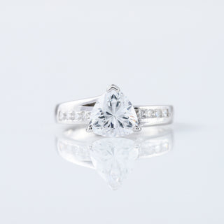 2 CT Trillion Moissanite Twisted 14K White Gold Engagement Ring
