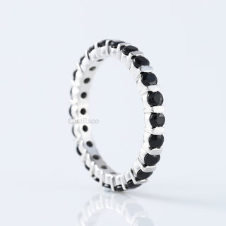 Black Moissanite Diamond 14K White Gold Wedding Matching Band