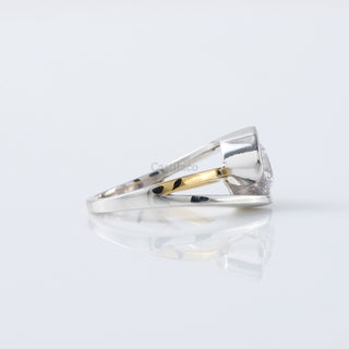 Swirl Round Moissanite Diamond Engagement Ring