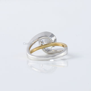 Swirl Round Moissanite Diamond Engagement Ring