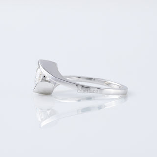 Swirl 1.00 CT Round Cut Moissanite Diamond Solitaire Engagement Ring
