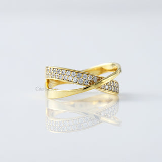 X Cross Lab Grown Diamond Ring in 14K Solid Gold