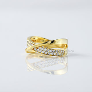 X Cross Lab Grown Diamond Ring in 14K Solid Gold