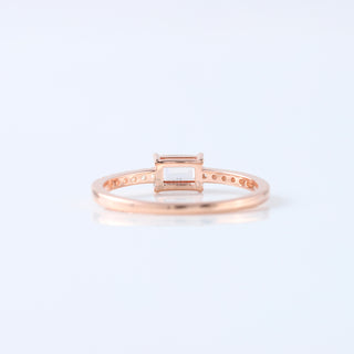 East To West 0.50 CT Emerald Cut Moissanite Diamond Stackable Ring