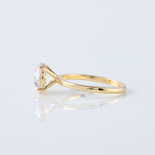 Round Brilliant Cut Moissanite Diamond 14K Gold Solitaire Engagement Ring