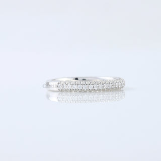 Three Row Round Moissanite Matching Wedding Band