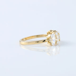Five Stone Oval Cut Moissanite Engagement Ring in 14K White Gold