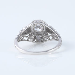 Vintage 0.60Ct Round Cut Moissanite Diamond 1890s Art Deco Ring Vintage Ring