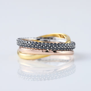 Black Moissanite Diamond Russian Band