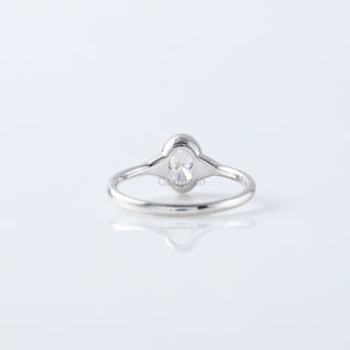 Art Deco Oval Three-Stone Ring | Milgrain Moissanite Engagement & Anniversary Gift Ring