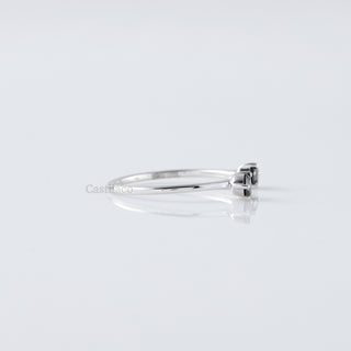 Minimalist Black Diamond Open Band Ring | Dainty Gold Cuff Stacking Ring – Perfect Gift for Her