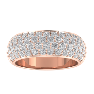 Cluster Round Cut Moissanite Half Eternity Band