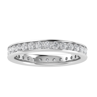 Full Eternity Channel Set Round Cut Moissanite Wedding Band