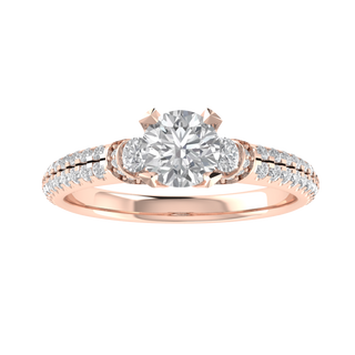 Vintage Style Three Stone Moissainte Engagement Ring