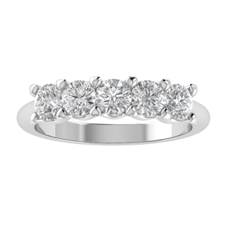 Five Stone Round Cut Moissanite Wedding Ring