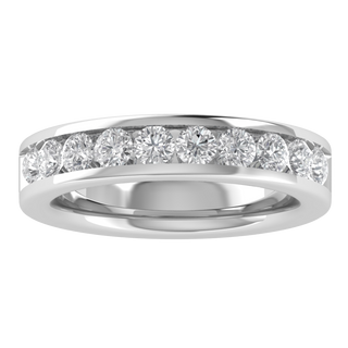 Channel Set Half Eternity Round Cut Moissanite Wedding Ring