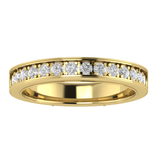 Half Eternity Channel Set Round Cut Moissanite Wedding Band