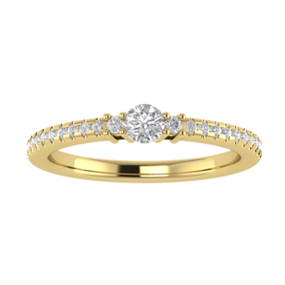 Lab Grown Diamond Three Stone 14K White Gold Wedding Ring