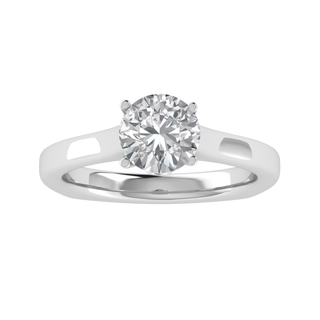 Solitaire Round Cut Moissanite Engagement Ring