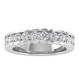 Vintage Channel Set Half Eternity Round Cut Moissanite Wedding Ring