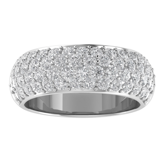 Cluster Round Cut Moissanite Half Eternity Band
