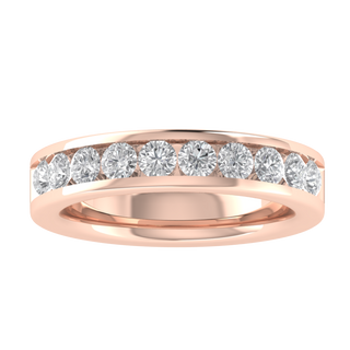 Channel Set Half Eternity Round Cut Moissanite Wedding Ring