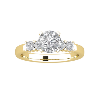 Five Stone Solitaire With Accent Moissanite Engagement Ring