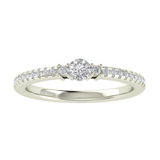 Lab Grown Diamond Three Stone 14K White Gold Wedding Ring