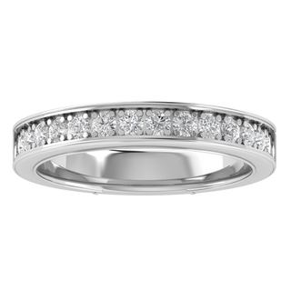 Half Eternity Channel Set Round Cut Moissanite Wedding Band