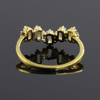 Curved Baguette Cut Moissanite Diamond Band