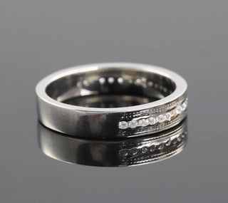 Round Diamond Half Eternity Moissanite Gold Band