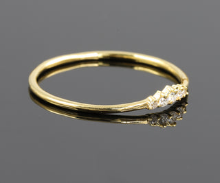 Five Stone Round Cut Moissanite Wedding Band