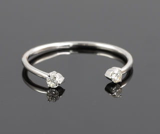Open Cuff Round Cut Moissanite Wedding Band