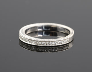 Vintage Round Cut Moissanite Wedding Band