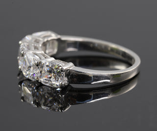 Five Stone Half Eternity Cushion Cut Moissanite Band
