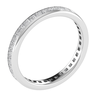 Full Eternity Channel Set Princess Cut Moissanite Wedding Band