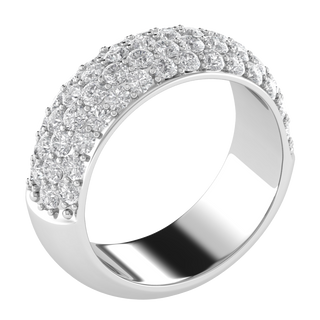 Cluster Round Cut Moissanite Half Eternity Band