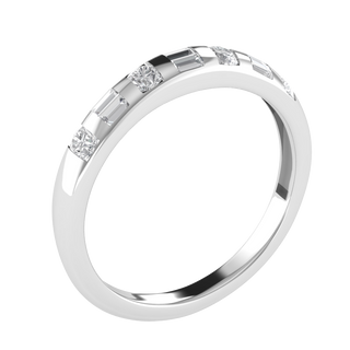 Seven Stone Flush Setting Half Eternity Moissanite Wedding Band