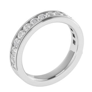 Channel Set Half Eternity Round Cut Moissanite Wedding Ring