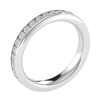Channel Set Full Eternity Lab Grown Diamond 14K White Gold Wedding Band