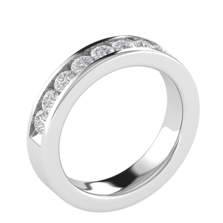 Channel Set Half Eternity Round Cut Moissanite Wedding Ring