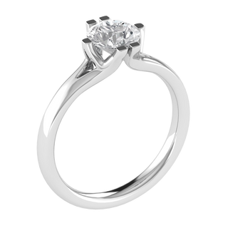 Solitaire Split Shank Round Cut Moissanite Engagement Ring