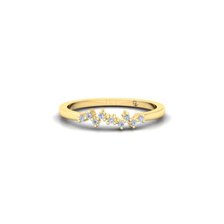 Zig Zag Lab Grown Diamond Cluster 14K White Gold Wedding Band